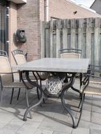 Tuintafel met granieten blad, Ophalen, Gebruikt, Rechthoekig, Overige materialen