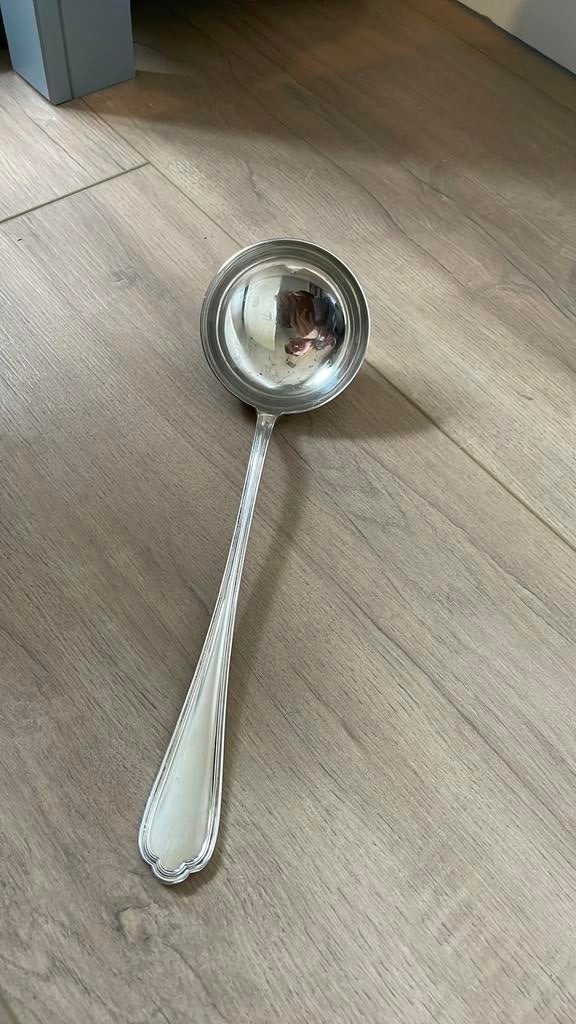 Christofle Spatours verzilverde soeplepel, Ophalen of Verzenden, Zo goed als nieuw, Vaatwasserbestendig, Los bestek