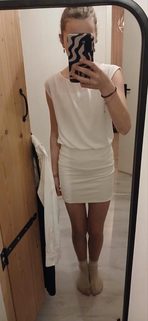 Leuke witte jurk, Kleding | Dames, Jurken, Gedragen, Maat 36 (S), Wit, Boven de knie, Ophalen of Verzenden
