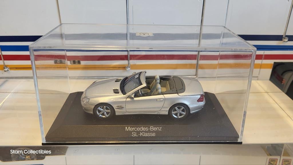 Norev Mercedes-Benz R230 SL-Klasse SL500 Silver, Gebruikt, Auto, Norev, Ophalen of Verzenden