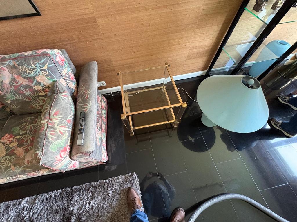 Pierre Vandel salontafel, Huis en Inrichting, Tafels | Salontafels, Ophalen, Gebruikt, 50 tot 100 cm, Glas