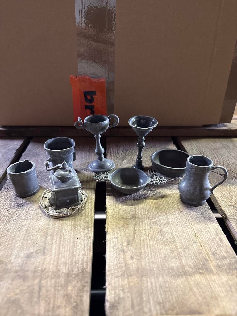 Miniatuur zinken keukenmaterialen set, Ophalen of Verzenden