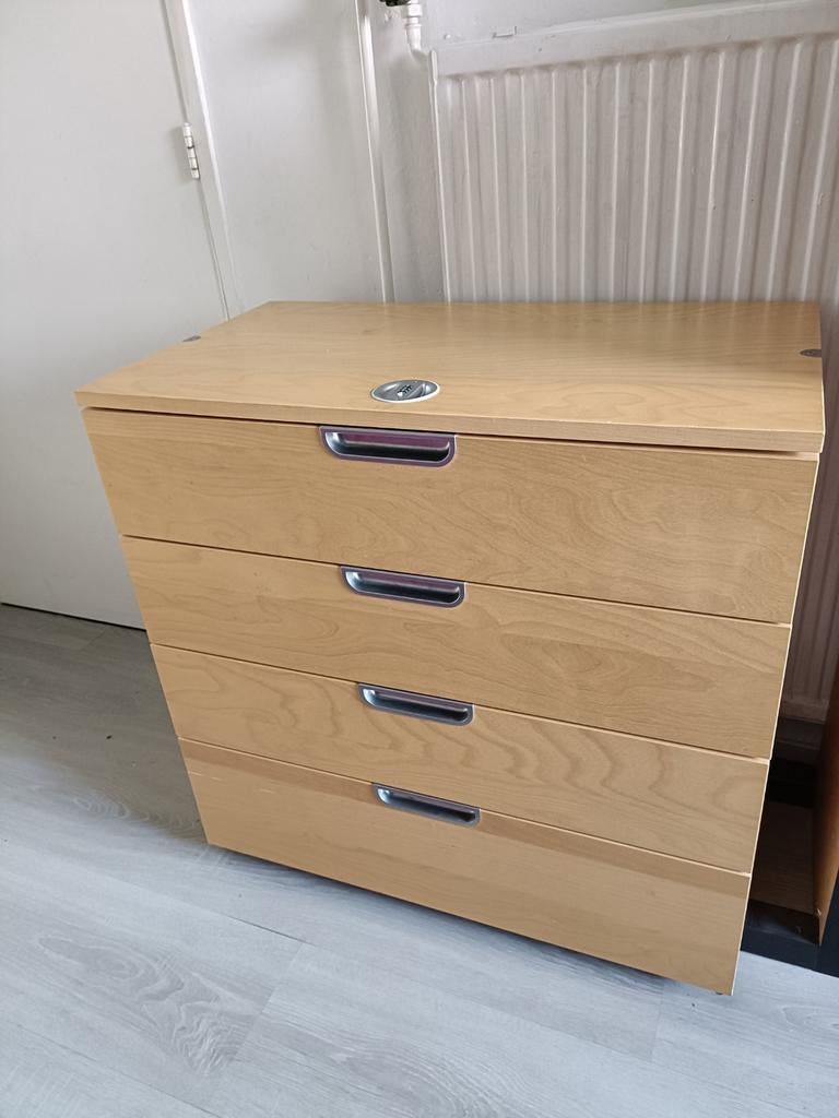 Stevige Ikea ladekast met slot, Ophalen, Gebruikt, 50 tot 100 cm, 3 of 4 laden