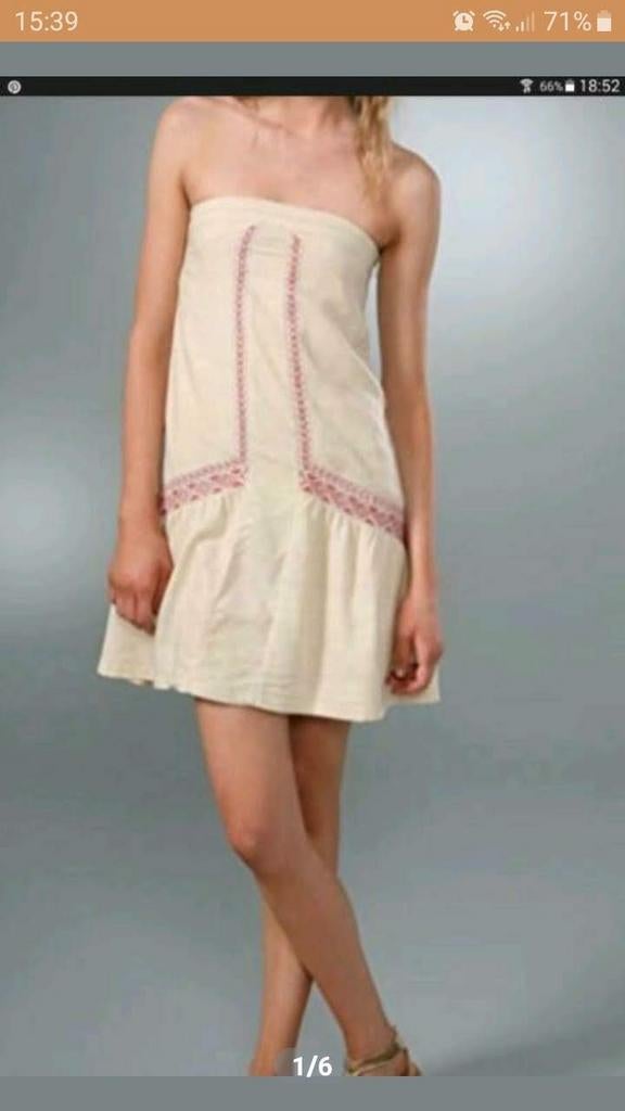 IRO Strapless jurkje met blauw borduursel maat 2, Maat 38/40 (M), Overige typen, Blauw, Ophalen of Verzenden