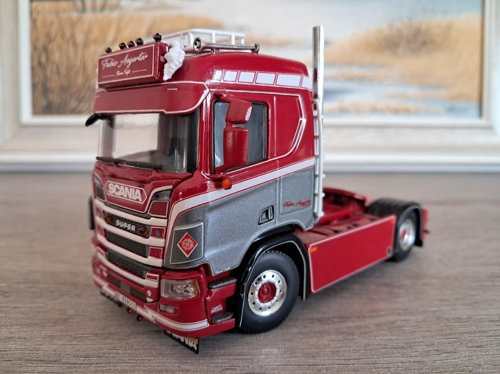 WSI scania R520 V8 Fabio Aegerter. Zeldzaam!, Hobby en Vrije tijd, Modelauto's | 1:50, Ophalen of Verzenden, Zo goed als nieuw