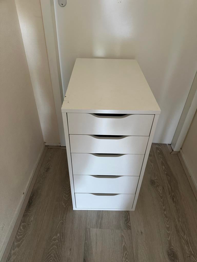 IKEA ALEX ladeblok wit – 5 lades, Huis en Inrichting, Ophalen, Minder dan 50 cm, 5 laden of meer, Zo goed als nieuw