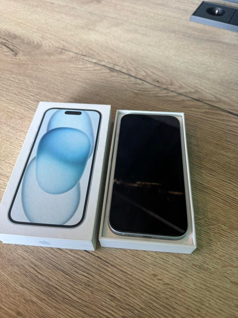 iPhone 15 128GB – 100% batterij – Compleet met doos, Telecommunicatie, Mobiele telefoons | Apple iPhone, 128 GB, IPhone 15, Zwart