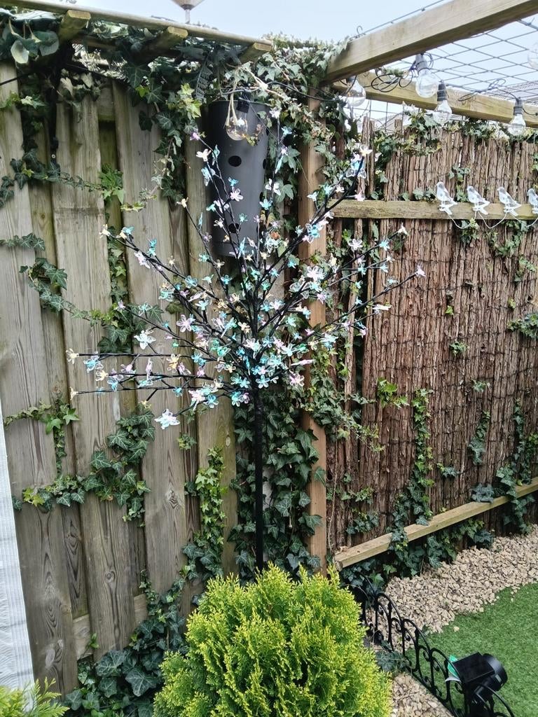 LED lichtboom met bloemen en vlinders, 160 cm, Ophalen, Minder dan 50 watt, Staande lamp, Netvoeding