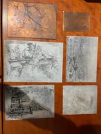 Antieke etsplaten - Diverse motieven, Antiek en Kunst, Kunst | Etsen en Gravures, Ophalen of Verzenden