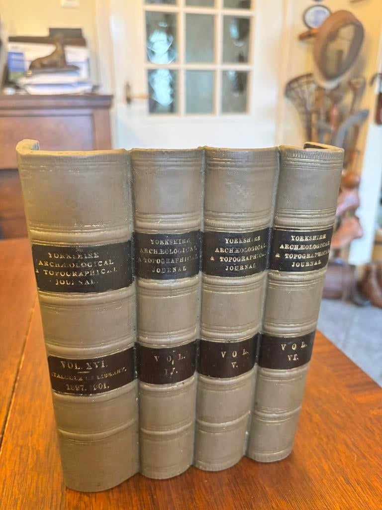 Antieke engelse lederen boeken steun, Antiek en Kunst, Ophalen of Verzenden