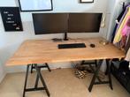 IKEA Bureau/Tafel met houten blad en schragen, Huis en Inrichting, Bureaus, Ophalen, Gebruikt, Bureau