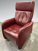 Bordeaux kleurige lederen relaxfauteuil # 9799, Ophalen, Gebruikt, Minder dan 75 cm, B