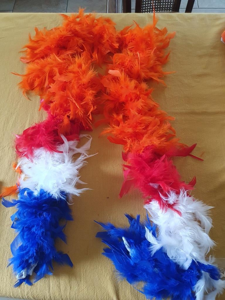 Boa veren in oranje rood wit blauw, Ophalen of Verzenden, Zo goed als nieuw, Carnaval
