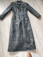 lange leren jas, Kleding | Dames, Jassen | Winter, Ophalen, Zwart, Zo goed als nieuw, Maat 36 (S)