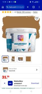 Decoverf Muurverf Caramel 4L - Nieuw, Doe-het-zelf en Verbouw, Verf, Beits en Lak, Ophalen, Bruin, Nieuw, Verf
