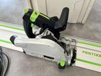FESTOOL INVALZAAG TS 55 EBQ + GELEIDERAIL 1400mm CIRKELZAAG, Gebruikt, Invalzaag, Ophalen of Verzenden, 30 tot 70 mm