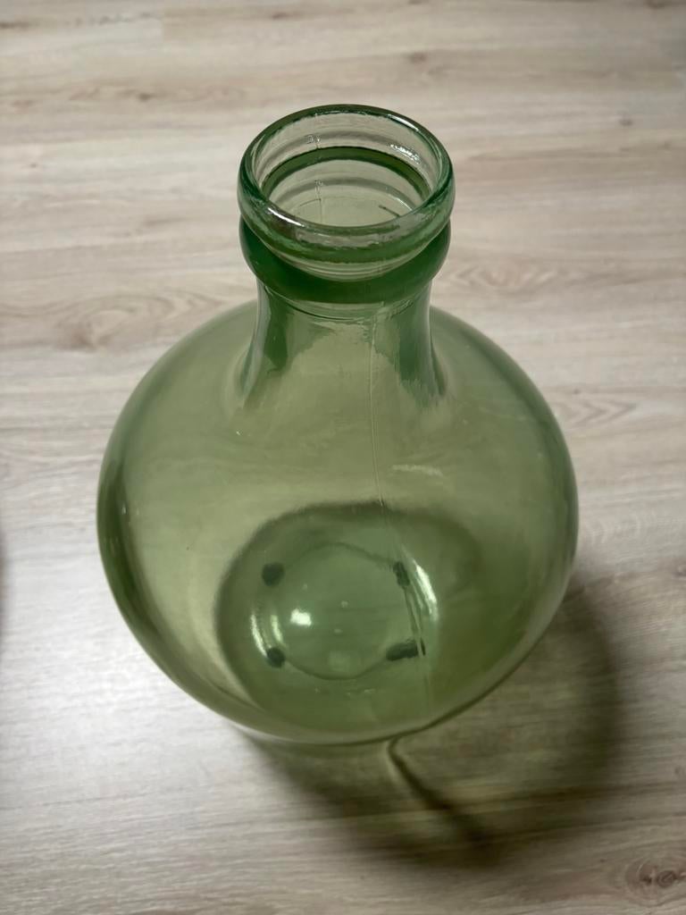 Grote glazen bolvaas groen, Huis en Inrichting, Woonaccessoires | Vazen, Ophalen, Minder dan 50 cm, Groen, Glas