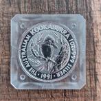 Kookaburra 1 oz zilveren munt 1991 5 Dollar oplage 300.000, Ophalen of Verzenden, Zilver
