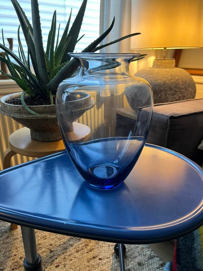 A.D. Copier Leerdam vaas blauw, Ophalen of Verzenden