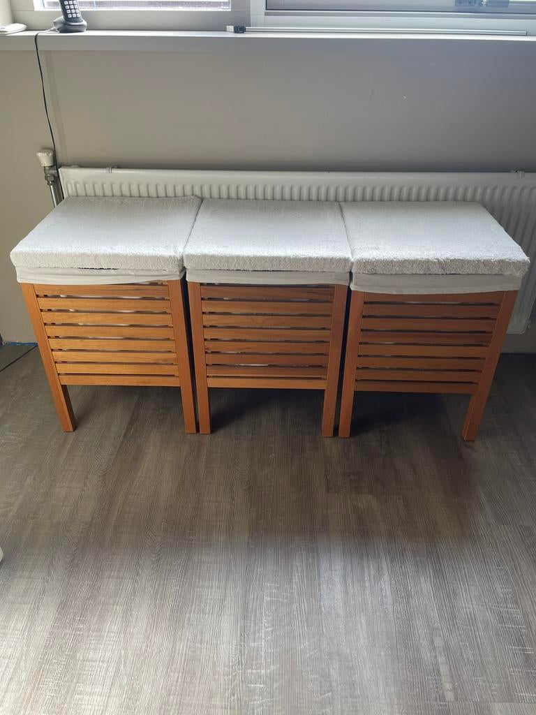 Ikea Molger wasmand opbergmand , 3 stuks, opberg kruk ., Huis en Inrichting, Badkamer | Badkamermeubels, Ophalen, Minder dan 50 cm