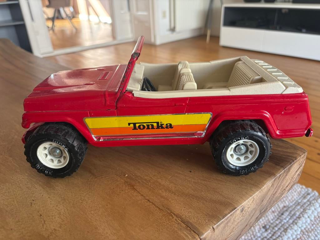 Tonka Jeep Wrangler Speelgoedauto Rood Vintage, Overige merken, Gebruikt, Auto, Groter dan 1:32