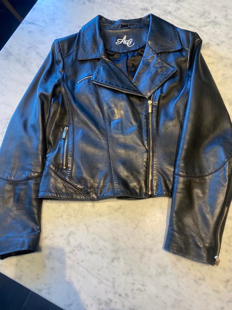 Biker Jack zwart, Ophalen of Verzenden, Gedragen, Maat 42/44 (L), Zwart