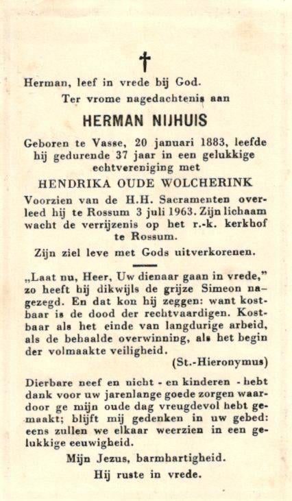 Nijhuis Herman Vasse 1883-1963 Rossum, Ophalen of Verzenden