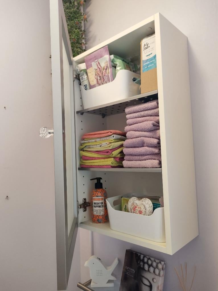 Ikea kastje wit, deur melkglas, Huis en Inrichting, Ophalen, Zo goed als nieuw