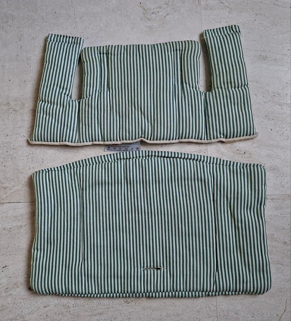 Stokke tripp trapp kussenset groene streep, Ophalen of Verzenden, Zo goed als nieuw, Meegroeistoel
