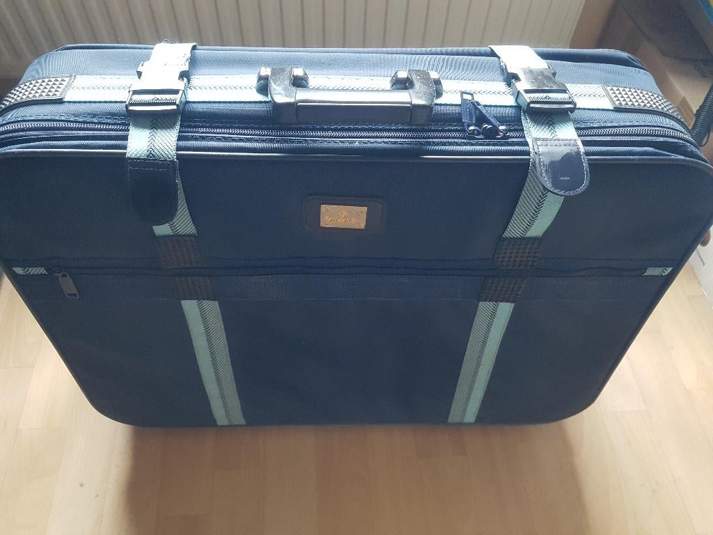 grote blauwe lichtgewicht koffer zie foto's, Ophalen, Overige materialen, Gebruikt, 45 tot 55 cm