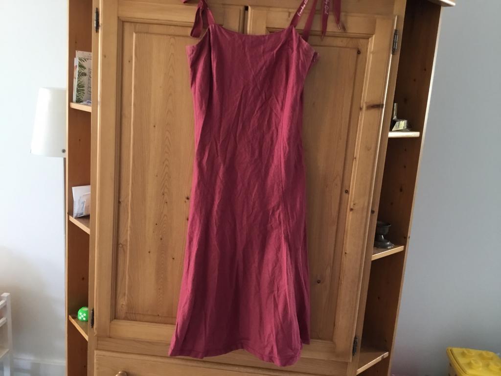 Wijnrode zomerjurk linnen/ katoen. m, Kleding | Dames, Jurken, Ophalen of Verzenden, Zo goed als nieuw