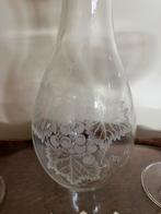 Wijnkaraf met druiventros gravure en 2 bijpassende glazen, Ophalen, Nieuw, Overige typen