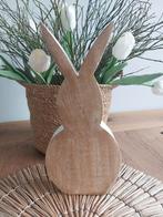 Deco rabbit mangohout Paashaas wit beige paaskonijn H28, Ophalen of Verzenden, Nieuw