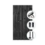 Poortdeur hout, met zwart stalen frame (*), Tuin en Terras, Tuinpoorten, Niet ingevuld, Niet ingevuld, Nieuw, Ophalen of Verzenden