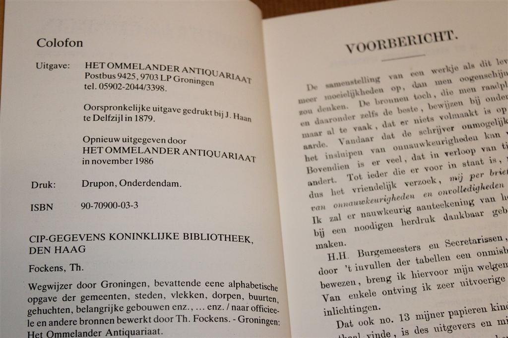 Groningen Wegwijzer — Facsimile Th Fockens [1879], Boeken, Ophalen of Verzenden, Gelezen