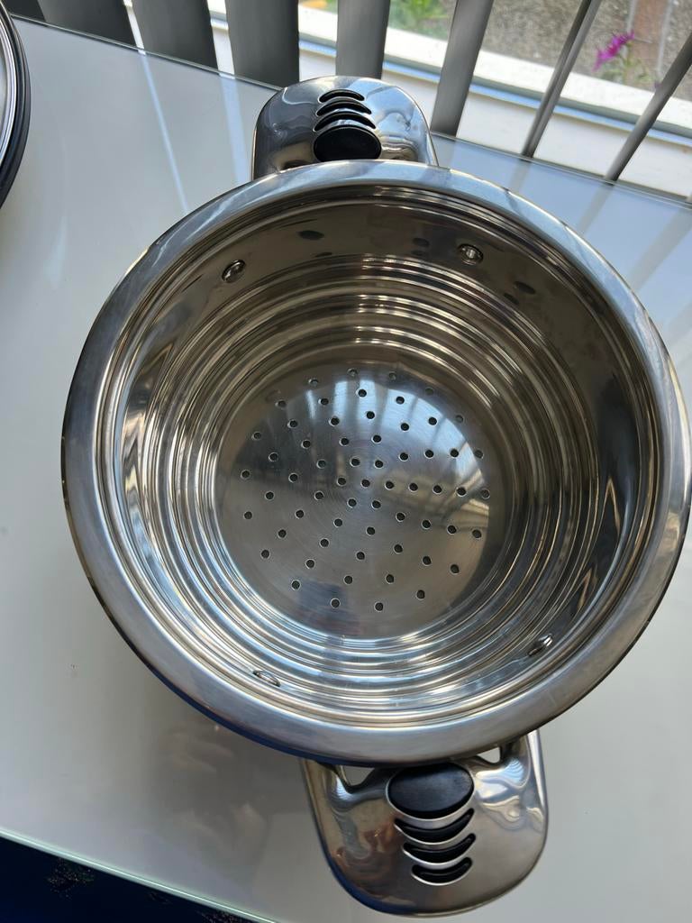 Nieuwe RVS stoompan, Ophalen of Verzenden, Gebruikt, Rvs, Kookpan of Snelkookpan