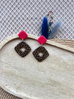 Statement oorbellen luipaard print chulloo, Sieraden, Tassen en Uiterlijk, Oorbellen, Overige materialen, Bruin, Verzenden, Nieuw