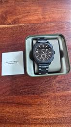 Fossil New Chronograph Black Stainless Steel Watch, Staal, Staal, Polshorloge, Nieuw