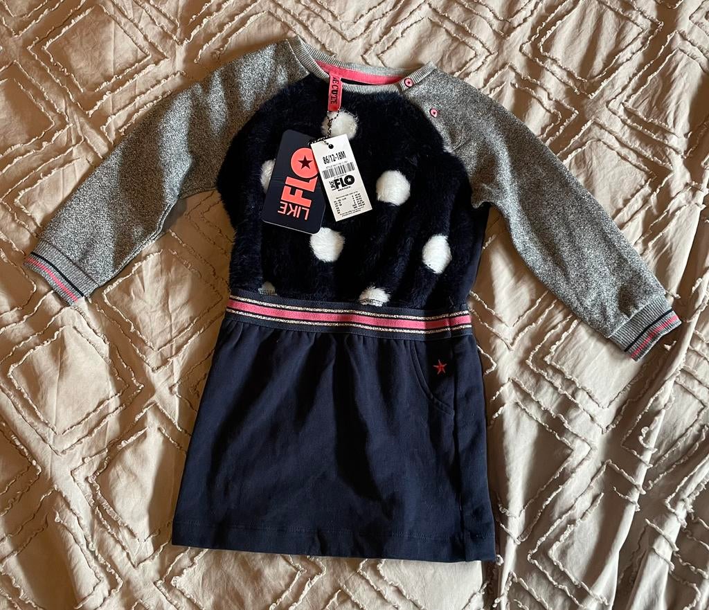 Gloednieuw jurkje merk Like Flo, Kinderen en Baby's, Babykleding | Maat 86, Ophalen of Verzenden, Zo goed als nieuw, Meisje, Jurkje of Rokje