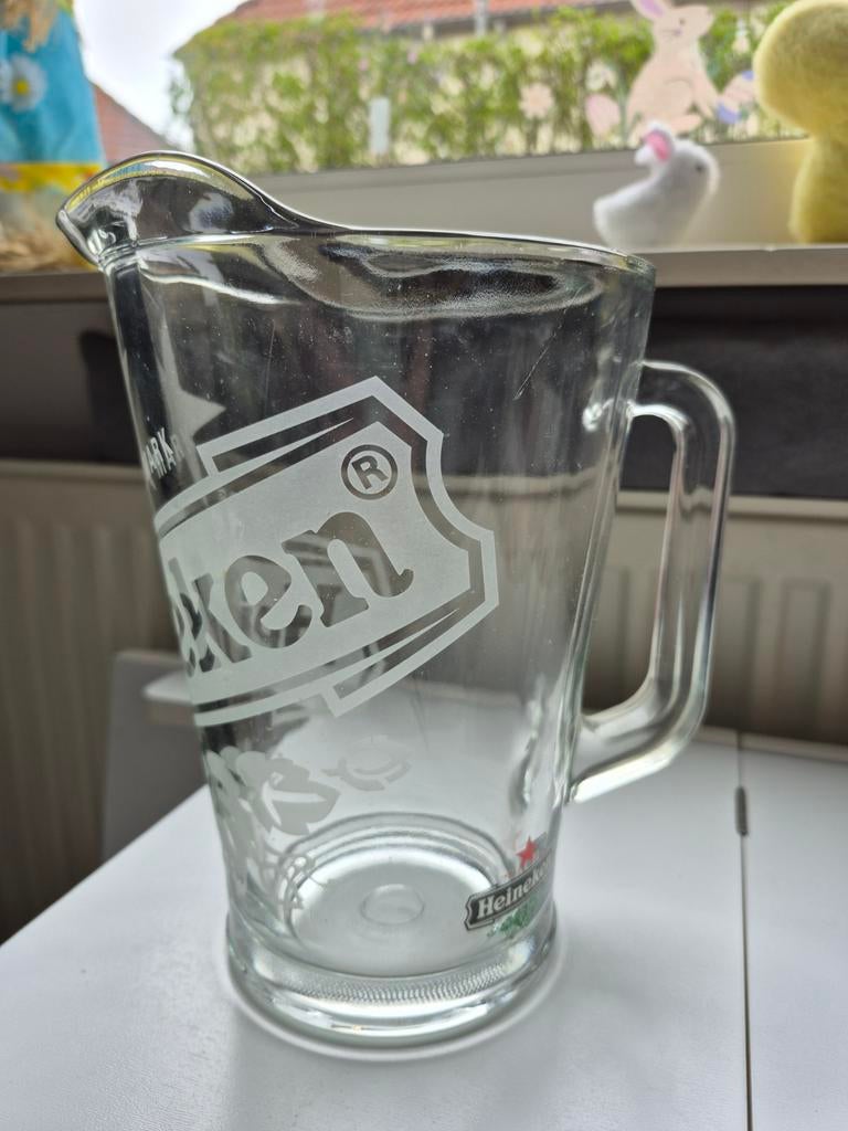 Heineken Glazen Bierkan / Waterkan, Antiek en Kunst, Ophalen