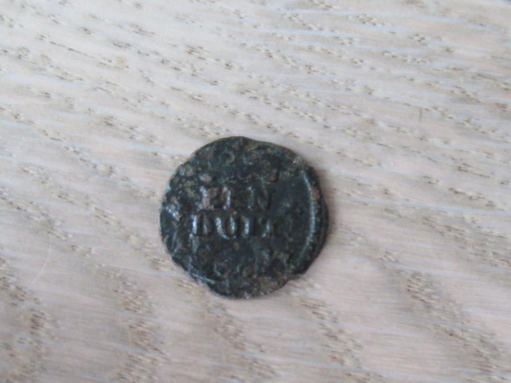 Munt zeldzaam bronzen provinciale een duit plm 1600, Postzegels en Munten, Ophalen of Verzenden, Vóór koninkrijk, Overige waardes