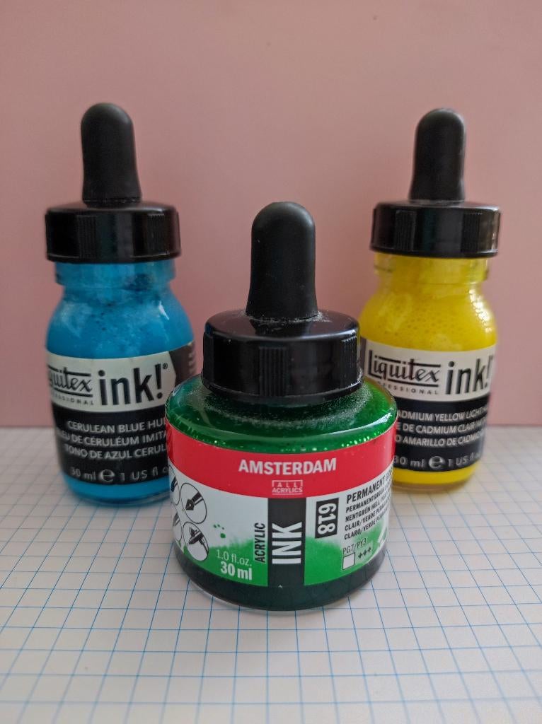 Liquitex ink! en ROYAL TALENS Acrylic INK, Hobby en Vrije tijd, Schilderen, Verzenden, Zo goed als nieuw, Acrylverf