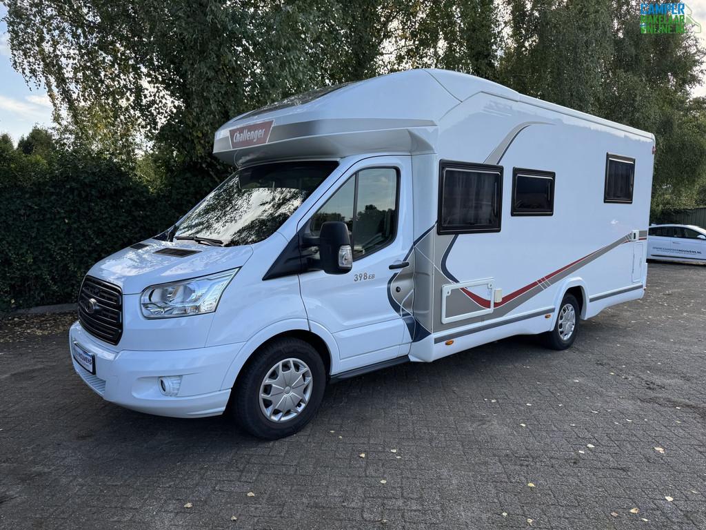 Challenger Genesis 398 EB | Queensbed | Hefbed | Garage | TV, Caravans en Kamperen, Campers, Achteruitrijcamera, Bedrijf, Challenger