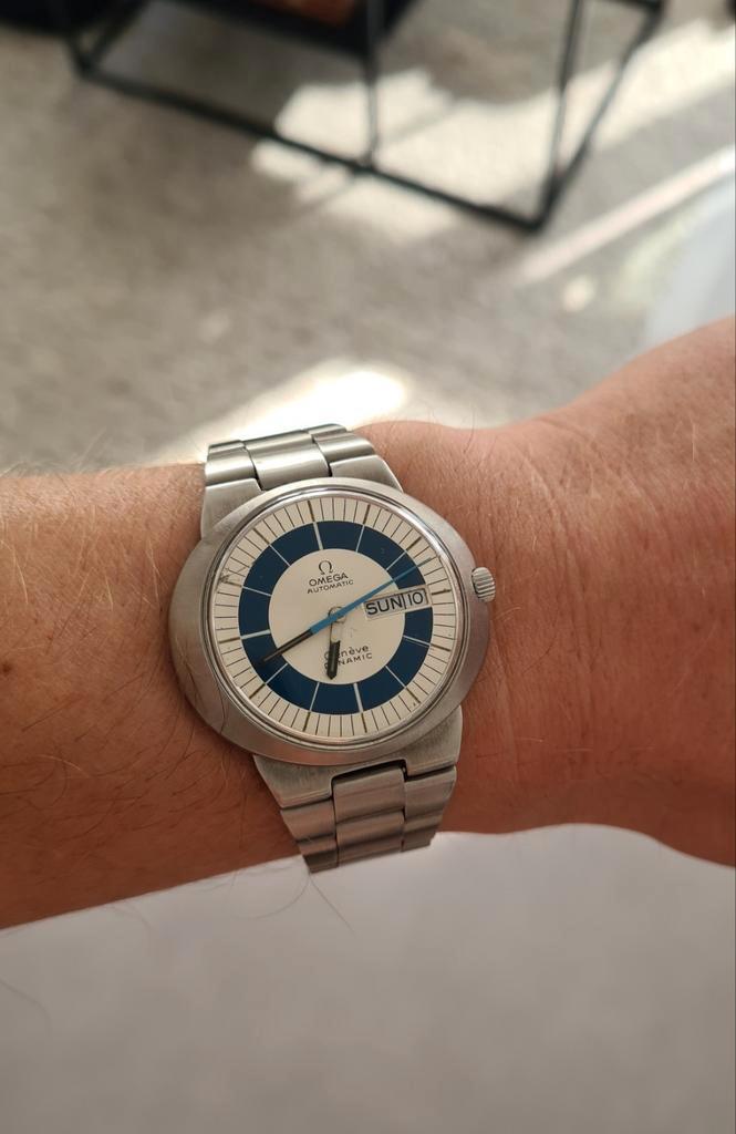 Omega Genève Dynamic Day-Date, Sieraden, Tassen en Uiterlijk, Horloges | Heren, Zo goed als nieuw, Overige merken, Staal, Ophalen of Verzenden