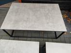 Salontafel set betonlook met metalen frame, Huis en Inrichting, Tafels | Salontafels, 50 tot 100 cm, Rond, Zo goed als nieuw, Minder dan 50 cm