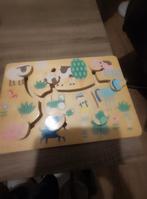 Houten schuifpuzzel Boerderij Dieren, 2 tot 4 jaar, 10 tot 50 stukjes, Ophalen of Verzenden, Zo goed als nieuw