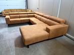 Hoekbank U-vorm Ecoleder Cognac | Nieuwstaat | Levering moge, Huis en Inrichting, Banken | Bankstellen, Hoekbank, 300 cm of meer