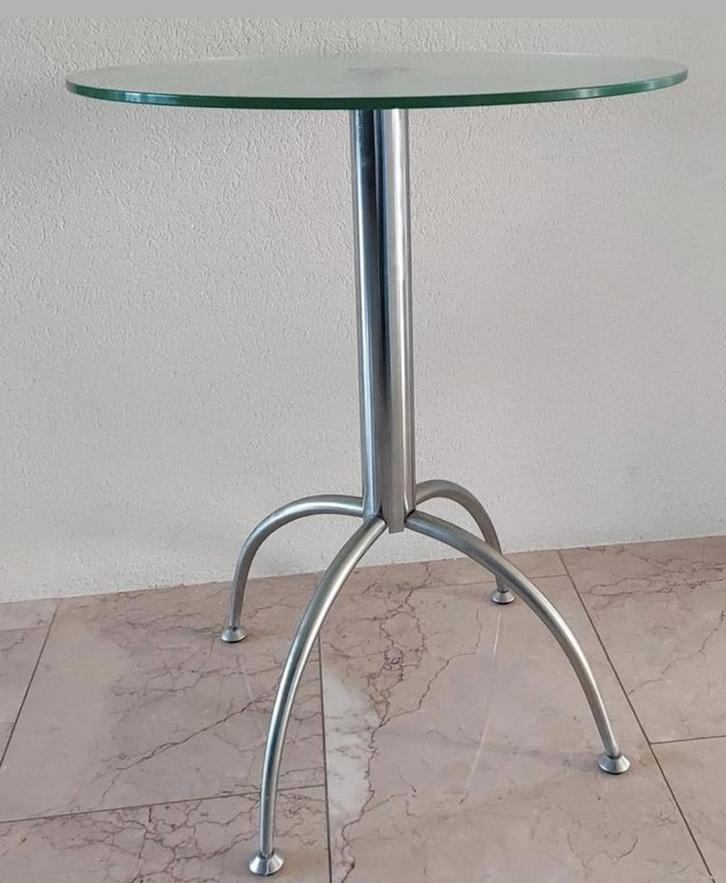 Glazen Bijzettafel - Stijlvol Design, Huis en Inrichting, Tafels | Statafels, Zo goed als nieuw, Ophalen