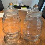 2 glazen snoeppotten, Antiek en Kunst, Curiosa en Brocante, Ophalen