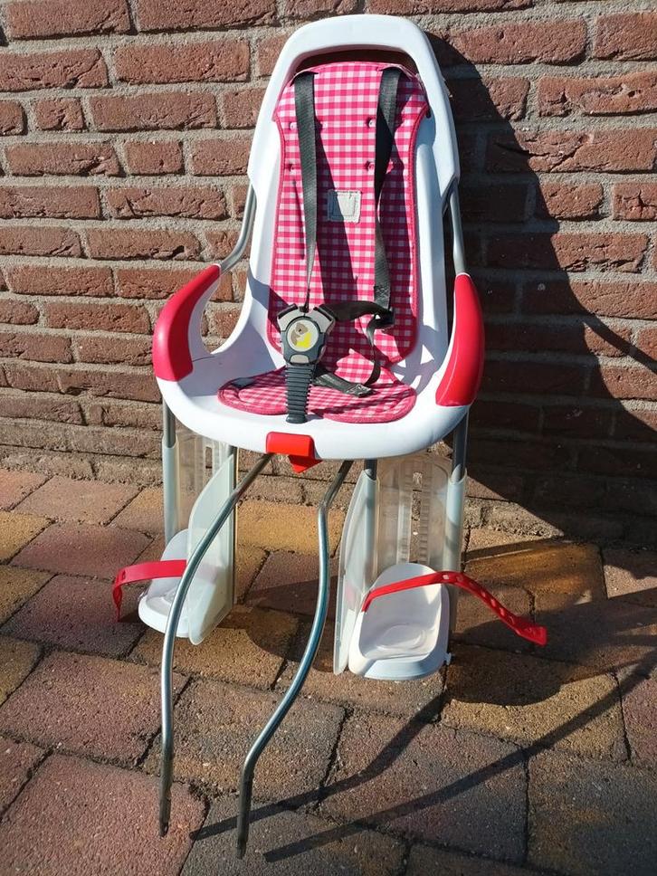 Fietsstoeltje Achter - Qibbel, Fietsen en Brommers, Fietsaccessoires | Fietsstoeltjes, Gebruikt, Achterzitje, 9 t/m 18 kg, Voetsteuntjes